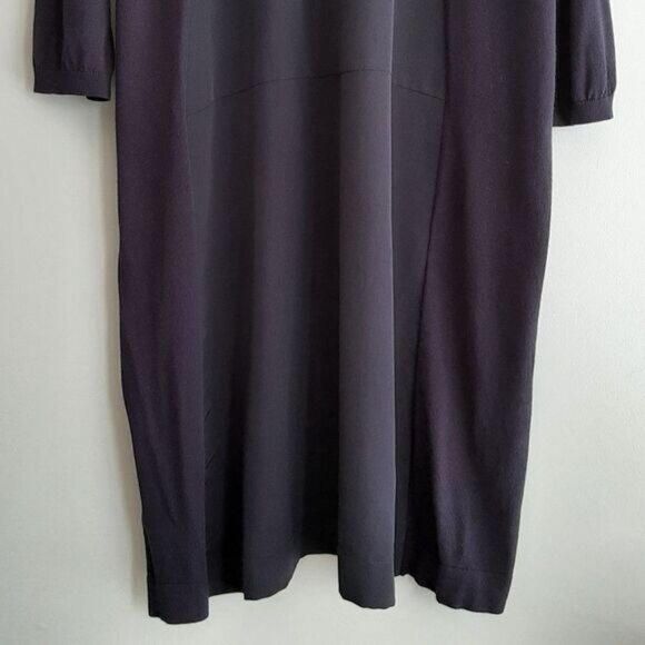 WILLOW & THREAD Mixed Media Midi Shirt Dress Tonal Navy Sz 2X Flawed - Picture 10 of 15